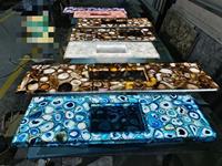 Backliting batu akik biru pulau air terjun desain Backlit batu akik biru mandi Vanitytop untuk desain rumah ruang tamu Panel dinding
