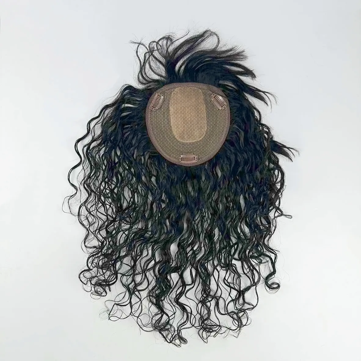 Sıcak satış Topper beyaz saç ipek taban kadın Topper uzun kıvırcık saç parçası Toppers için kadın peruk klip