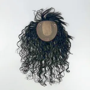 Topper de seda para cobrir o cabelo branco base de seda, topper feminino longo e encaracolado, prendedor de cabelo humano para mulheres, venda imperdível