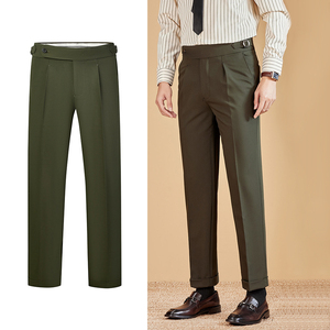 En stock, faible MOQ, pantalon homme taille haute coupe droite style Naples avec boucle <span class=keywords><strong>Paris</strong></span>, décontracté chic pour livraison rapide - Product Image 2