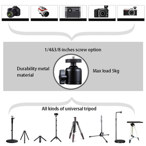 Mini Tripod bóng đầu 360 độ xoay hợp kim nhôm máy ảnh núi Adapter 14 inch vít chủ đề - Product Image 6