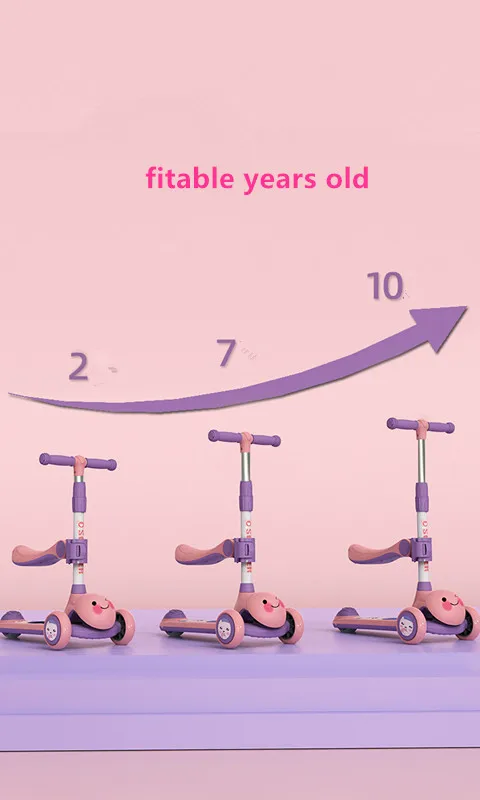 Kids 3 Wheel Scooty With Lights And Music - Hsu