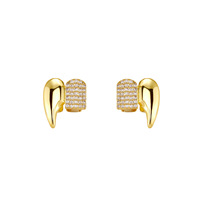 Grilles dentaires en or plaqué diamant Hip Hop, or argent, ensemble de grilles dentaires gauche et droite, bijoux de corps Hip Hop tendance