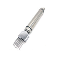 Coupe-échalote en acier inoxydable couteau déchiquetage spot gadgets de cuisine ménagers coupe-légumes julienne fleur avec protection