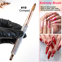 Pro Series AB Gradient Strass Acrylique Brosse Véritable Kolinsky Sable Cheveux #10 Nail Art Fournitures En Gros Nail Art Brosse