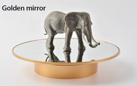 Présentoir Rotatif Électrique Doré de 25 cm avec Miroir, Support à Bijoux, Alimentation par Piles/USB