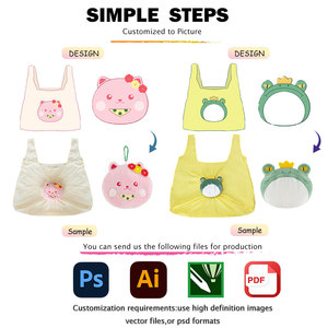 Borsa Shopping Pieghevole Personalizzata Eco-Friendly in Peluche a Forma di Fragola, Borsa Riutilizzabile Morbida e Pieghevole con Portachiavi, Borsa Ecologica OEM - Product Image 6