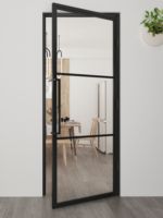Portes Françaises en Acier avec Cadres Fins et Vitrage Double, Portes Françaises Extérieures Doubles Résistantes aux Ouragans de la Floride