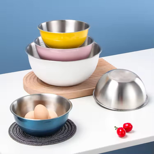 Plato para Buffet, Tazón de Acero Inoxidable Estilo Coreano de Varios Tamaños para Mezclar Fideos Fríos, Pan, Ensaladas, Tazón Grande para Mezclar - Product Image 2