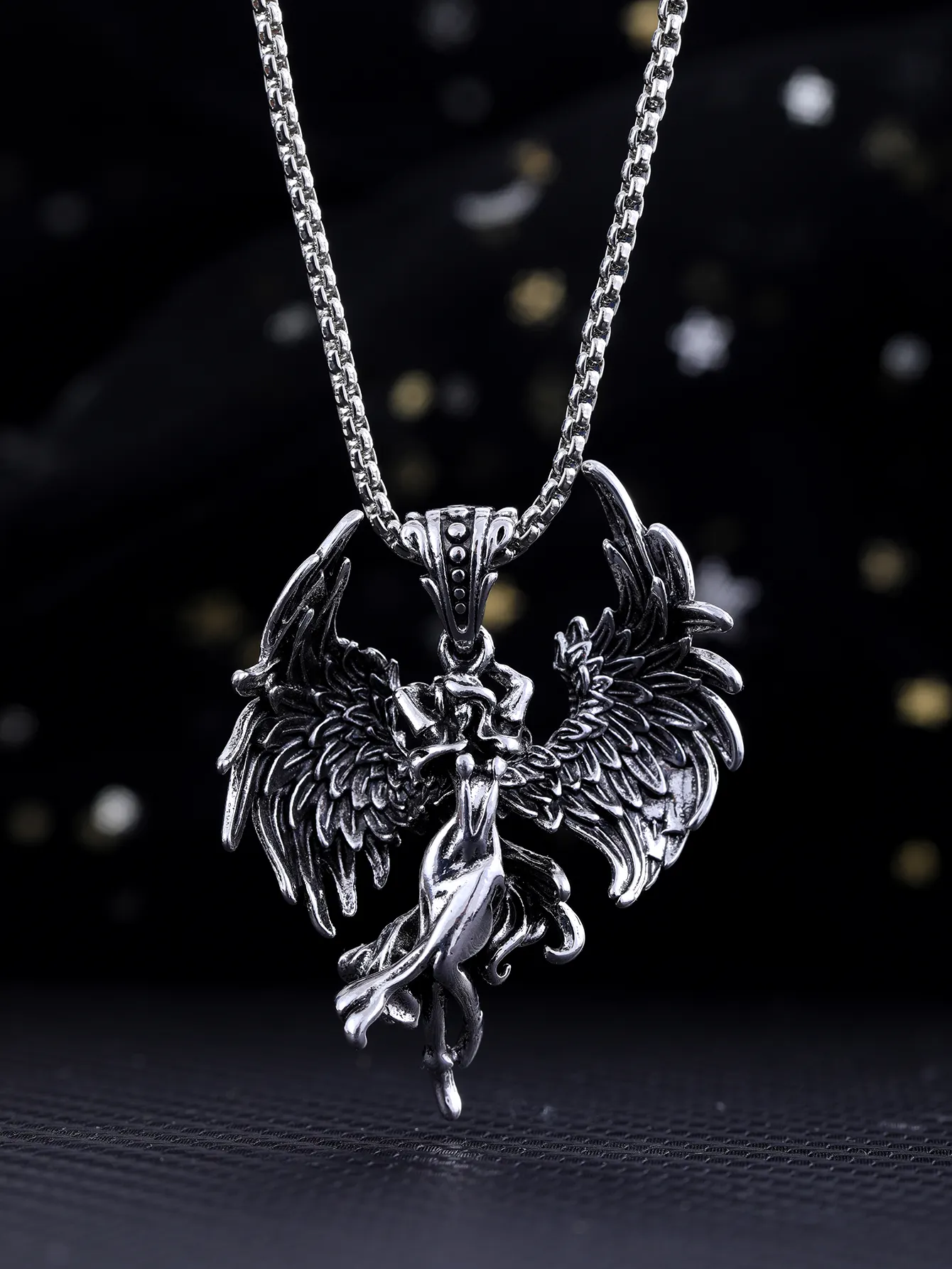 Jewelry European and American fashion demon succubi double evil spirit unisex pendant necklace