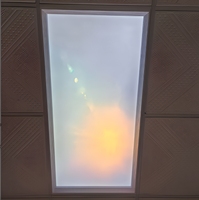 Panneau lumineux LED à intensité variable en 3 couleurs, lumière du ciel artificielle, CCT commutable, lampe de plafond ciel bleu pour bureau, maison, travail