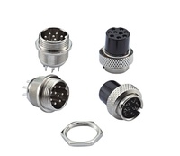 Soulin GX12 Aviation Connecteur circulaire électronique 4P Pin Metal Plug Socket Coupler pour 5 6 7 8 9 10 Pin PCB Board