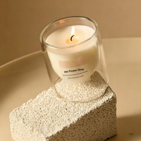 Bougie d'aromathérapie haut de gamme pour chambre à coucher, longue durée, en cire de soja, double paroi, pot en verre transparent, pour anniversaire, mariage, désodorisant d'ambiance