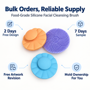 Factory Bulk Supply Silicone Facial Cleansing Brush Food Grade Soft <b>Exfoliating</b> Face Scrubber <b>Scalp</b> Massage Bath Brush OEM ODM - Product Image 1