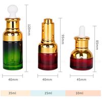 Flacon en verre pour crème pour les yeux ou huile essentielle personnalisé de 10 ml à 50 ml avec bouchon en plastique et distributeur cosmétique compte-gouttes, tailles polyvalentes