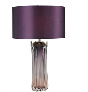 Lámpara de Mesa de Vidrio Sólido con Pantalla de Tela Azul para el Mercado de EE. UU., Reino Unido y Medio Oriente - Product Image 3