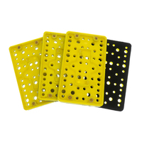 Plaque de ponçage jaune 80*133mm à 54 trous avec fixation auto-agrippante, support pneumatique pour polissage du bois, du métal et du plastique