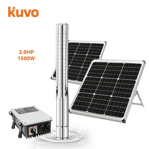 ปั๊มน้ำพลังงานแสงอาทิตย์ KUVO สำหรับการเกษตร  ทำจากสแตนเลส 2 แรงม้า 1500 วัตต์ แบบจุ่มใต้น้ำสำหรับบ่อน้ำลึก พร้อมตัวควบคุม MPPT - Product Image 1