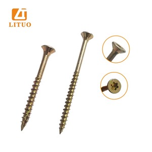 Bền countersunk đầu mẫu miễn phí Trắng/Vàng kẽm mạ ván vít - Product Image 3