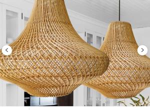 Luminaire suspendu rond en bambou de style ferme asiatique antique - Product Image 2