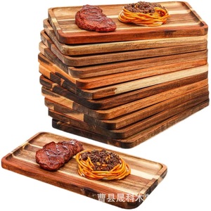 Shengke Square Solid Wood Serving <b>Tray</b> Unfinished Durable For Fruit <b>Snack</b> Western Food Kitchen Use - Product Image 3