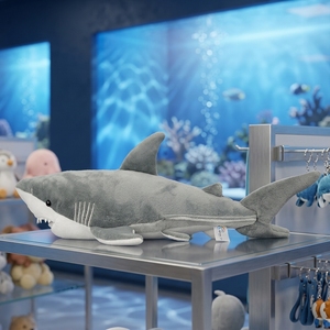 Peluche personnalisée Requin Blanc, jouet en peluche mignon et doux, poupée pour souvenir d'aquarium, cadeau éducatif, fabrication OEM ODM - Product Image 2