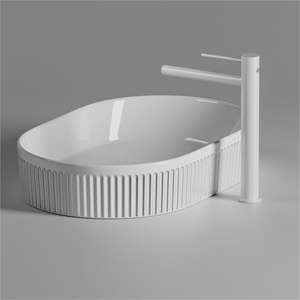 Lavabo Yeson para Baño, Cerámica, Lavacabezas de Salón, Diseño Irregular con Borde Delgado, Nuevo y en Oferta - Product Image 3