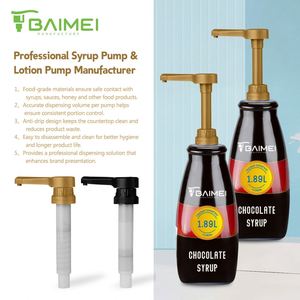 SY Custom Logo Printed Syrup Pump Head for Brand Presentation Leak-proof Seal for Milk Tea Shop Beverage <b>Dispensing</b> - Product Image 1