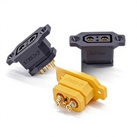 Connecteur Amass XT90E 2+2 à montage sur panneau, plaqué or, hybride, pour alimentation et signal, stock d'usine d'origine pour liaison BMS de batterie intelligente