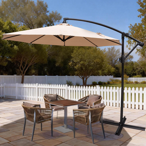 Ombrellone a braccio moderno impermeabile da 2,7 m con <span class=keywords><strong>logo</strong></span> personalizzato e base a croce per patio, giardino e cortile - Product Image 1