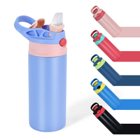 Oferta Especial: Nuevo Vaso Térmico Infantil de Acero Inoxidable de 12oz con Aislamiento al Vacío, Recubrimiento en Polvo y Tapa con Popote para Niños