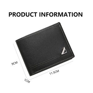 New Fashion Style Business Casual PU Leather Thin Short <b>Wallet</b> Cheap Two Folds Card Holder Case Money Purse RTS Bulk Mixed Order - Product Image 2