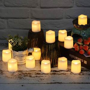 Bougies chauffe-plat LED sans flamme classiques les plus vendues, recouvertes de tissu, alimentées par piles, pour la décoration de la maison en fêtes, style couvercle rigide, cadeau - Product Image 3