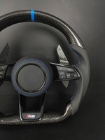 Volant personnalisé en fibre de carbone pour Skoda Octavia RS VRS |   Cuir véritable pour surpiqûres bleues |   Amélioration de l'intérieur des voitures de sport