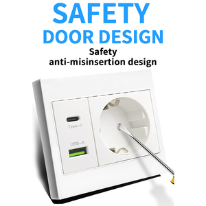 Enchufe de Carga Rápida Ita Brasil US EU CA 2.1/3.1A con USB Tipo-C, Control de Velocidad para Ventilador de Techo, Interruptores de Pared Universales - Product Image 5