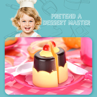 Kit de desserts pour enfants, jouet de cuisine, ensemble de thé avec tapis, 100% pièces