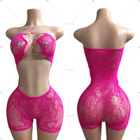 Tenue de pole dance sexy ELITES, lingerie en résille métallique, tenue de danse exotique, combinaison, bikini, lingerie, tenues de pole dance