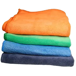 Felpa microfibra paños/toallas/Ultra suave grueso 4-Paquete de paquete de regalo naranja verde azul gris 12x12