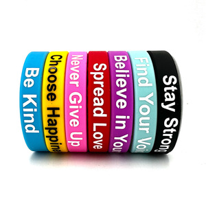 Bracelets en silicone imprimés à bas prix avec citations inspirantes 'Believe Yourself', bracelets en caoutchouc inspirants '<span class=keywords><strong>Seay</strong></span> Strong' - Product Image 5