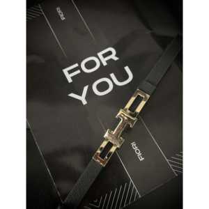 Ceinture en cuir véritable Fiori réglable avec boucle à lettres, design solide et durable pour femmes - Product Image 6