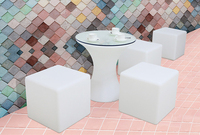 Décoration extérieure en plastique rechargeable, 16 couleurs changeantes, étanche, lumineux, rond, led, bar, table de cocktail, boîte de nuit