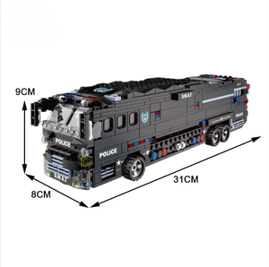 Venta al por mayor juguetes niños ciudad <span class=keywords><strong>SWAT</strong></span> coche de policía 1 en 6 modelo de avión deformable conjunto de bloques de construcción - Product Image 2