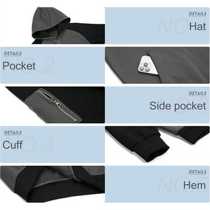Sweat-shirt à capuche pour homme en molleton avec cordon de serrage et poche Coupe régulière Manches longues - Product Image 5