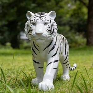 Estatua de Tigre Blanco Personalizada, Moderna y Ecológica, al Mejor <span class=keywords><strong>Precio</strong></span>, Estatua de Animal Grande para Jardín, Decoración Realista de Fibra de Vidrio - Product Image 1