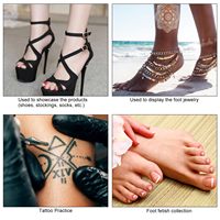 Mannequin Prothétique Réaliste Pieds En Silicone Pratique Faux Modèle De Pied Outil Mobile Flexible Sans Nail Tip Art Formation
