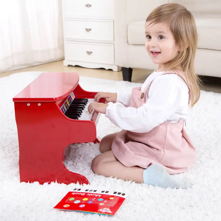 Mini Red Upright Piano Pädagogische Kinder Musik instrumente Set Baby Musik Spielzeug