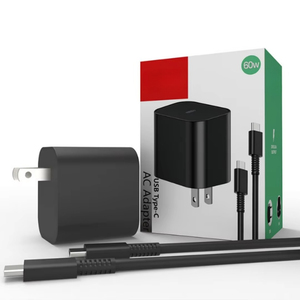 <span class=keywords><strong>Cargador</strong></span> híbrido para 2 consolas de juegos, adaptador de corriente con caja, cableado de metal y plástico negro - Product Image 1