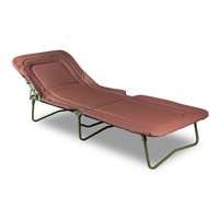 Lit de camping pliable à 5 positions réglables avec cadre métallique, chaise longue inclinable portable pour le camping, la plage, la piscine et l'extérieur