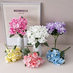 Bouquet de fleurs artificielles CallaFloral Hydrangea rose, jaune, bleu, rose rouge en polyester, décoration intérieure, mariage, décoration de la maison - Product Image 1