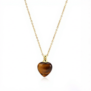 Collier diffuseur d'huiles essentielles en pierre naturelle améthyste <span class=keywords><strong>CSJA</strong></span>, pendentif cœur en cristal de guérison Reiki, breloque pour homme H410 - Product Image 2